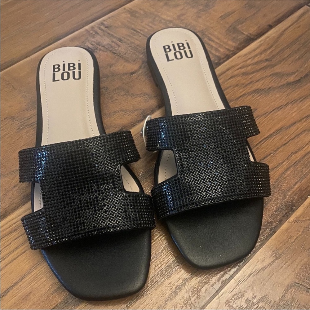 BiBi Lou Slipper Swart in Black Size
